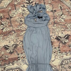 Blue Silk Halter Dress, size 10